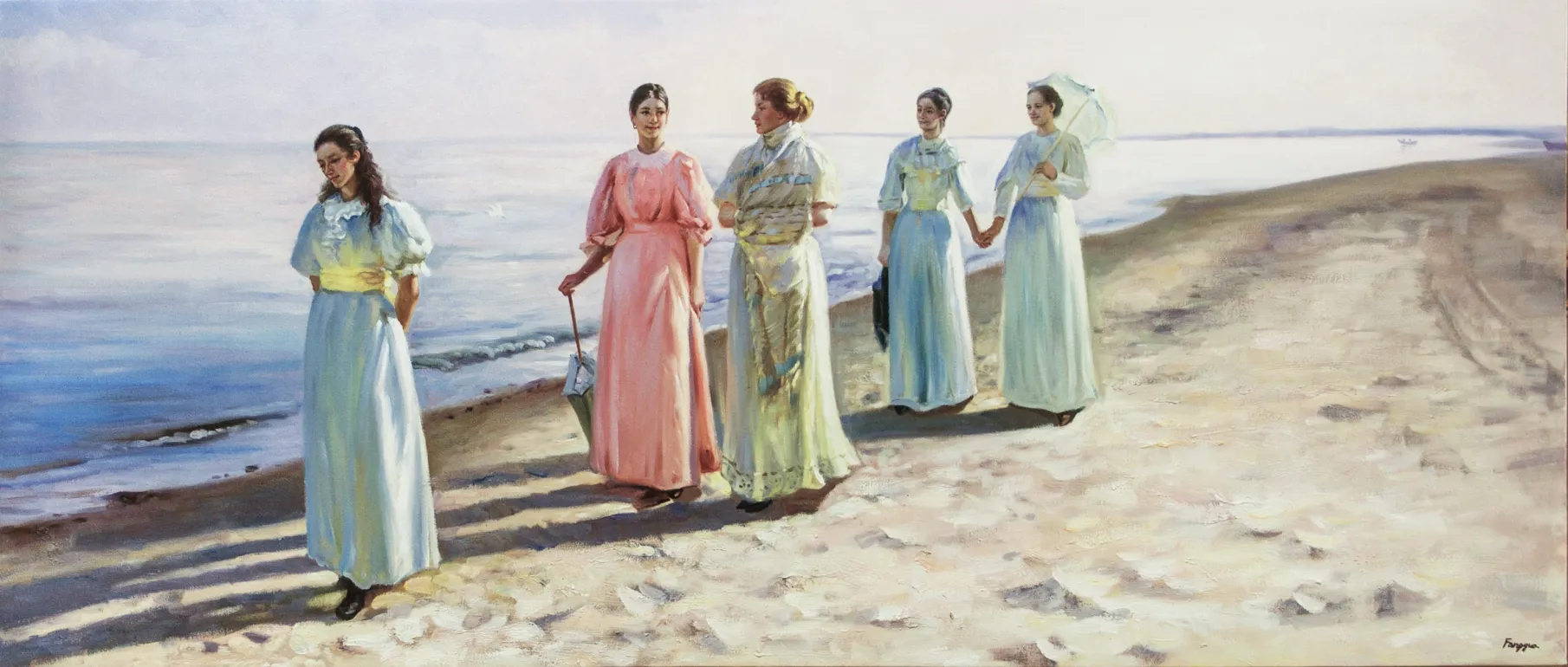 MichaelAncher_Spadseretur-paa-stranden_MALERI